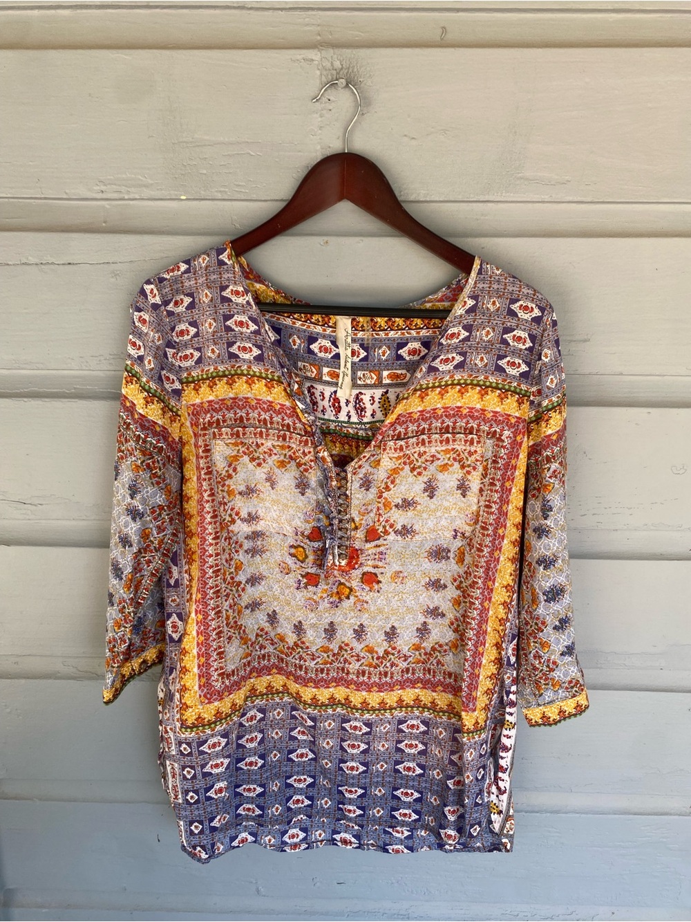 Relaxed Printed Tunic Top in Multi-Color